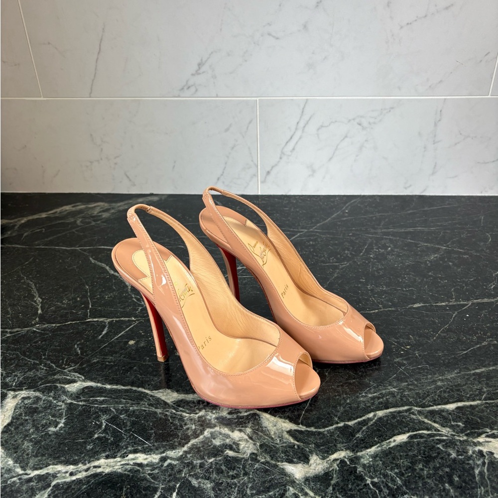 Louboutin slingback peep toe heels - Picture 13 of 13